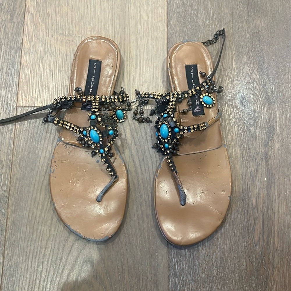 Beaded Sandals. STEVEN by Steve Madden.